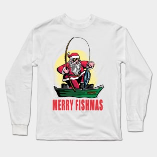 Merry Fishmas Santa Claus Fishing Long Sleeve T-Shirt